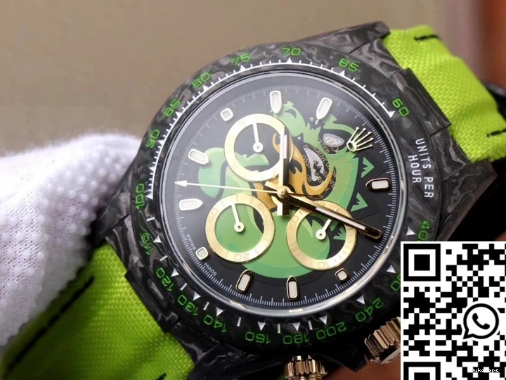 Dragon Exploded Daytona Rolex Green Edition Chronograph Carbon Dial Cosmos Fiber 0114